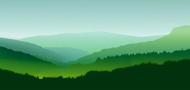 Photo mountain landscape vector illustration. panorama of beautiful nature.