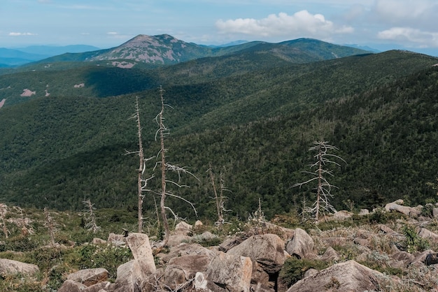 Mountain landscape View from Mount Pidan Livadia mountain peak Russia Vladivostok