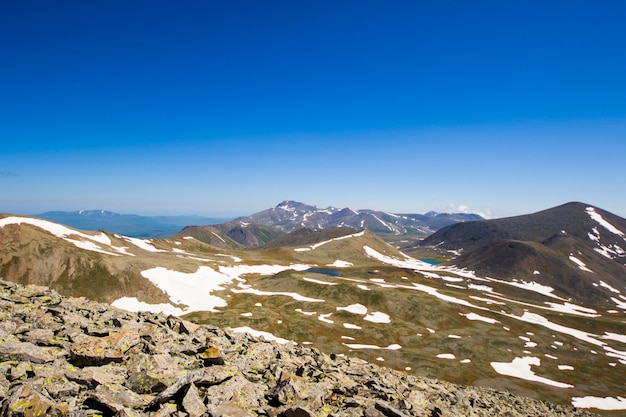 Mountain landscape and view of mountain range in Javakheti