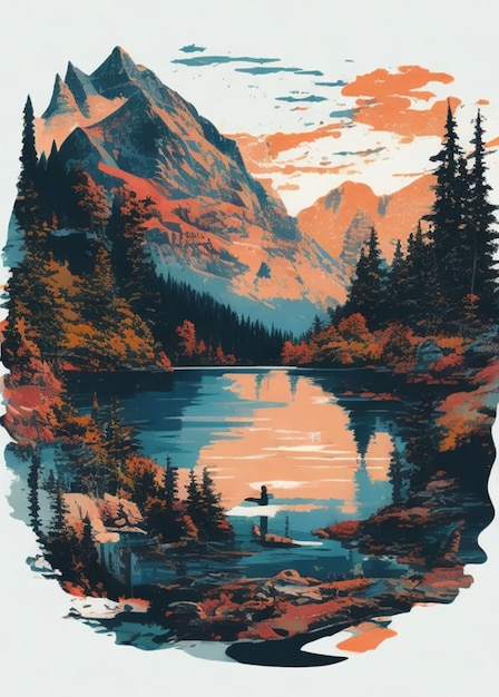 mountain landscape wallpaper illustration