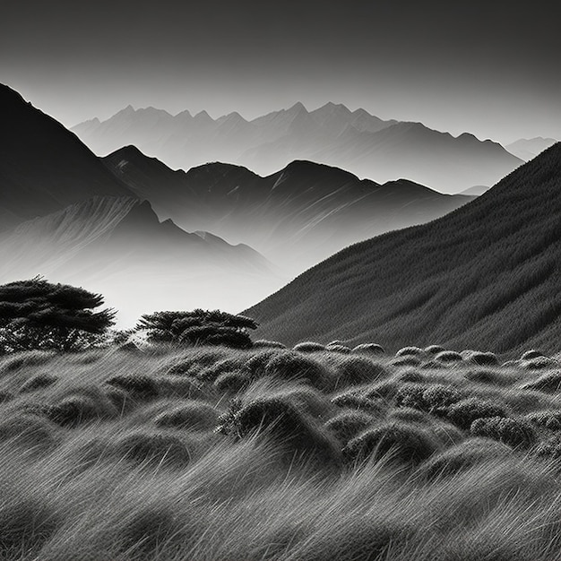 Mountain Landscape with grass