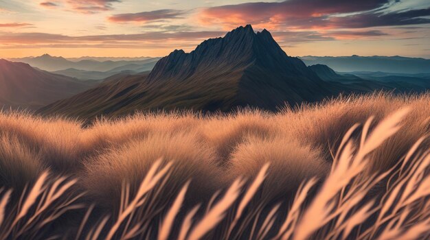 Mountain Landscape with grass