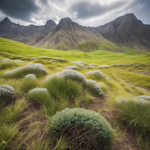 Mountain Landscape with grass