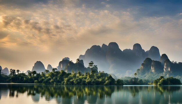 a mountain landscape with mountains in the background