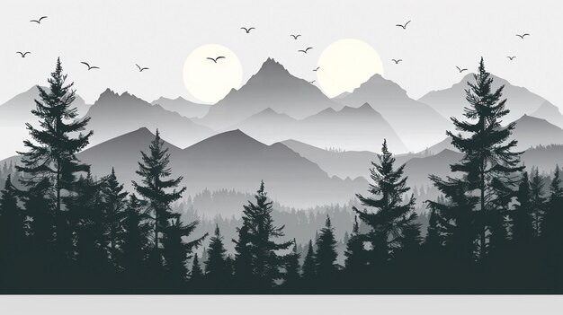 Photo mountain landscape with mountains
