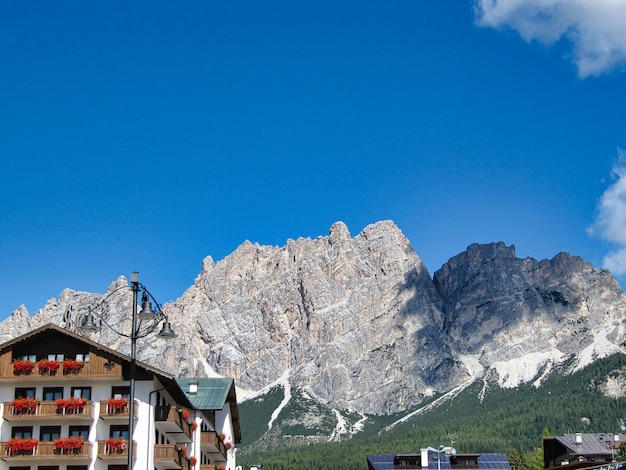 Dolomites 북부 이탈리아의 산 풍경