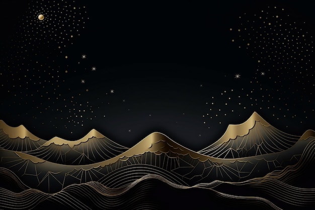 Mountain line art 4k background and Wallpaper Generative Ai