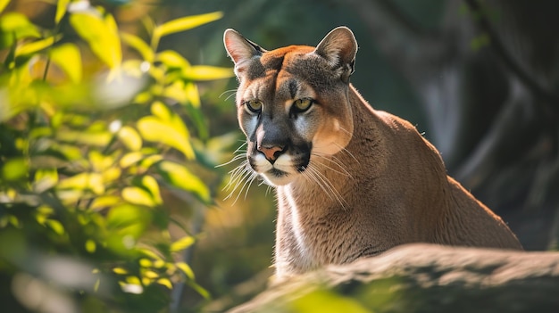 Mountain Lion in Natural Habitat under Daylight