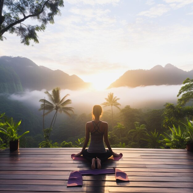 Mountain Magic Outdoor Yoga Bliss in the Tropical Sunrise