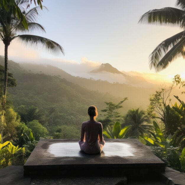 Mountain Magic Outdoor Yoga Bliss in the Tropical Sunrise