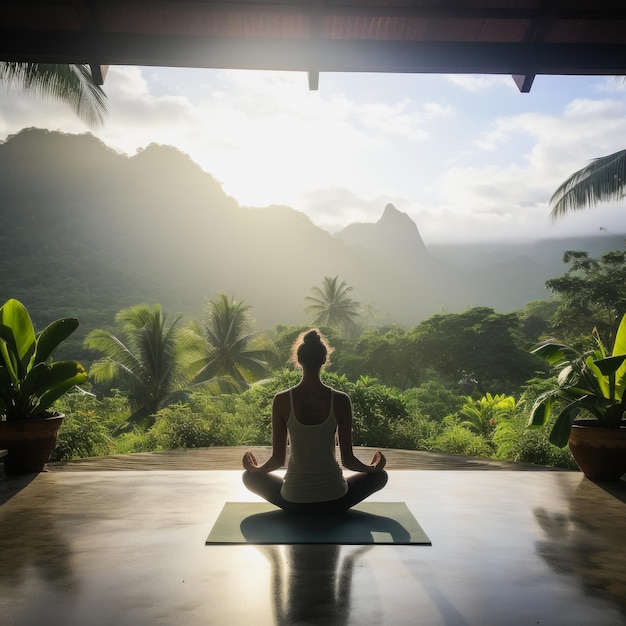 Mountain Magic Outdoor Yoga Bliss in the Tropical Sunrise