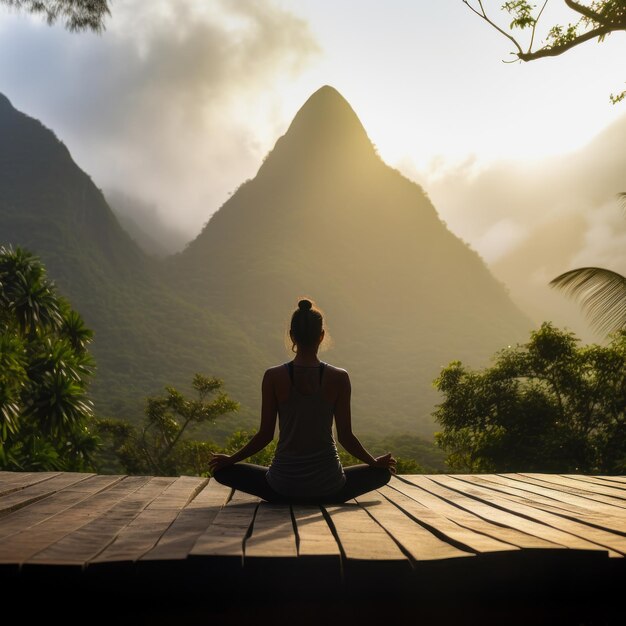 Mountain Magic Outdoor Yoga Bliss in the Tropical Sunrise