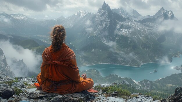 Mountain Meditation Find Strength Background