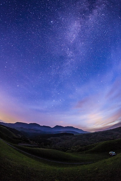 Mountain and milky way