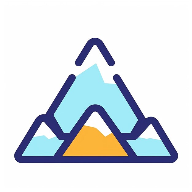 Mountain Modern Line Icon Vector Line Art Cute Icon