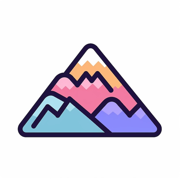 Photo mountain modern line icon vector line art cute icon