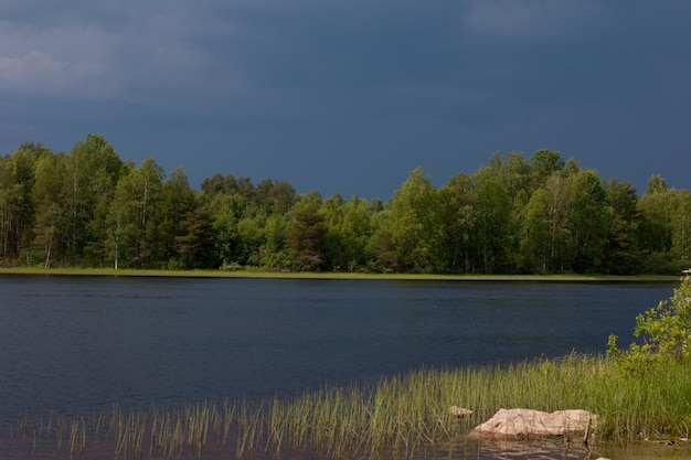 Mountain northern rivers with rocks and a waterfall Republic of Karelia