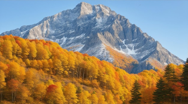 mountain peak in autumn by Generative AI