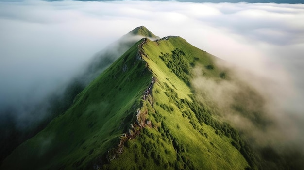 リラという名前の雲の中の山頂。