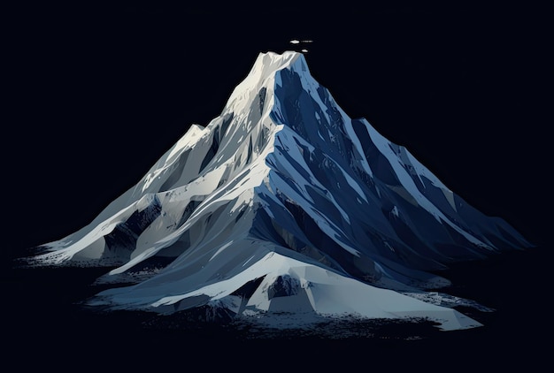 Photo mountain peak at night 3d illustration computer generated image