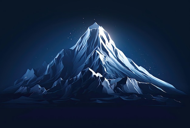 Photo mountain peak at night 3d illustration computer generated image