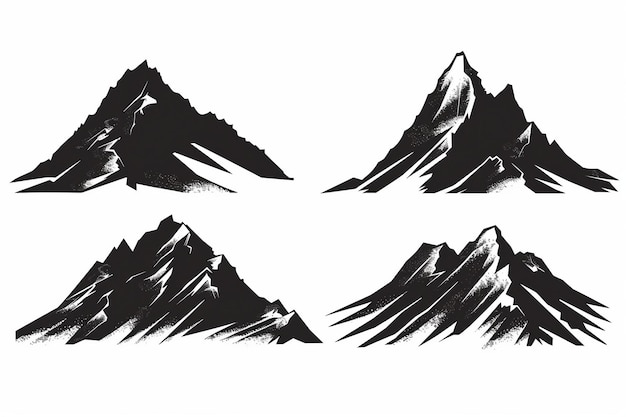 Mountain Peak On White Background