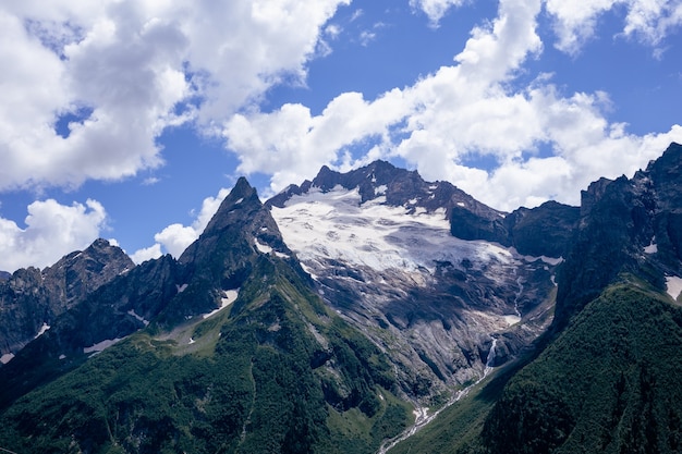 Mountain peaks in summer