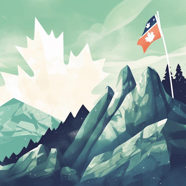 A mountain poster of canada