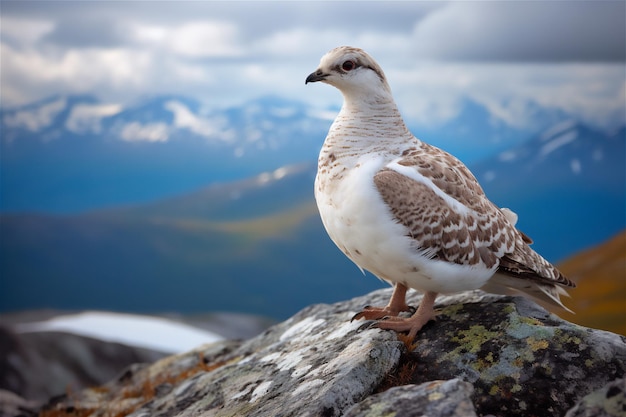 Mountain Ptarmigan in zijn natuurlijke habitat