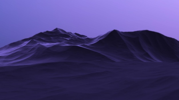 Mountain purple futuristicabstract mountain relief in purple\
color blur3d render