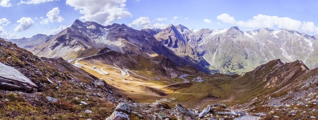 Photo mountain range of the grossglockner austria national park hohe tauern