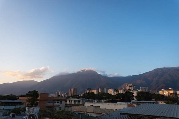 A mountain range is seen in the distance.