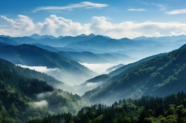 Mountain range with a blue sky