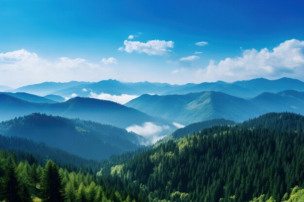 Mountain range with a blue sky