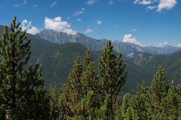 Photo a mountain range with a mountain range in the background