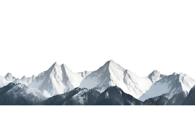 A mountain range with snow on the top