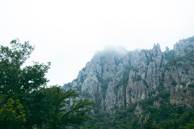 Mountain ranges under the clouds