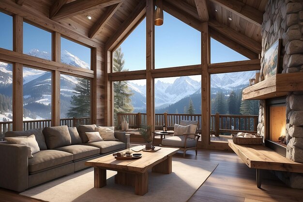 Photo mountain retreat chalet