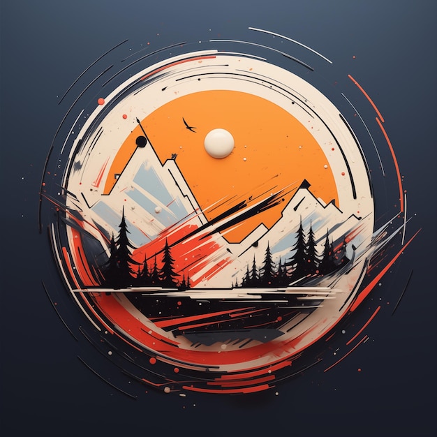 mountain retro logo