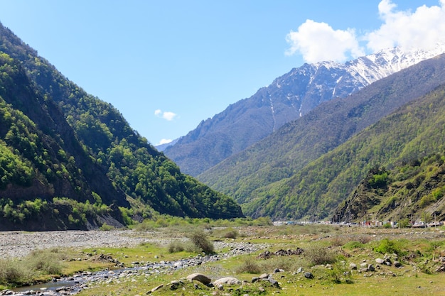 Mountain river in the Caucasian mountains