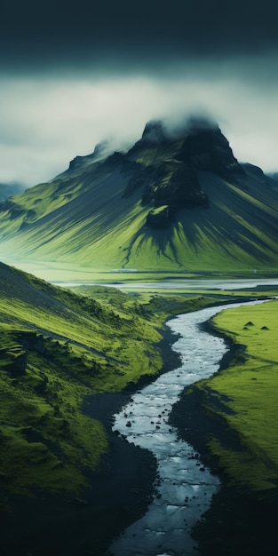 Mountain River Een prachtig door de natuur geïnspireerd landschap in 32k Uhd