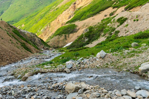 Горная река и ледник в Артвине, Турция