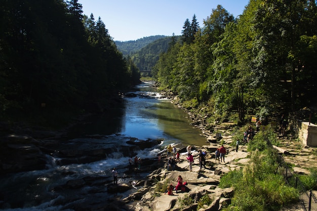 Mountain river in the morning