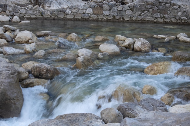 A mountain river among the stones