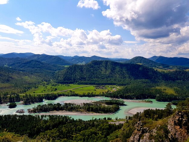 Mountain river in the vast mountains of the Altai Mountains