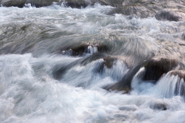 Photo mountain river with rapid current (background)