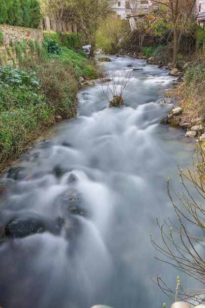 mountain river with silk effect water