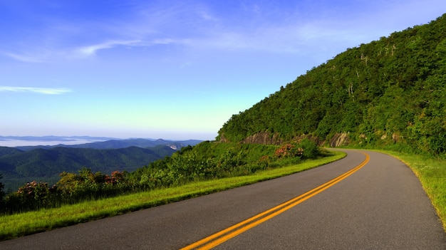 Mountain road built nearby mountain beatiuful landscape