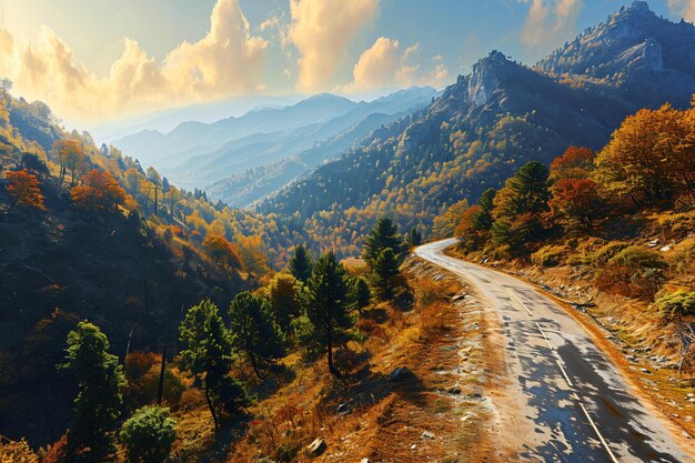 Photo mountain road in the mountains