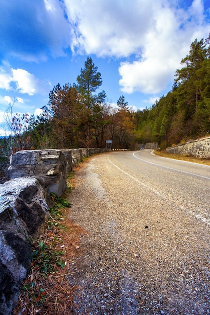 Mountain road in the Romanian Carpathians